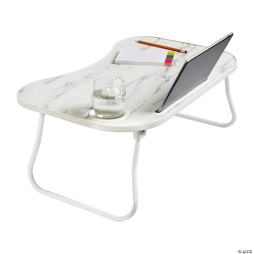 Honey Can Do Collapsible Folding Lap Desk - White/Faux White Marble Image