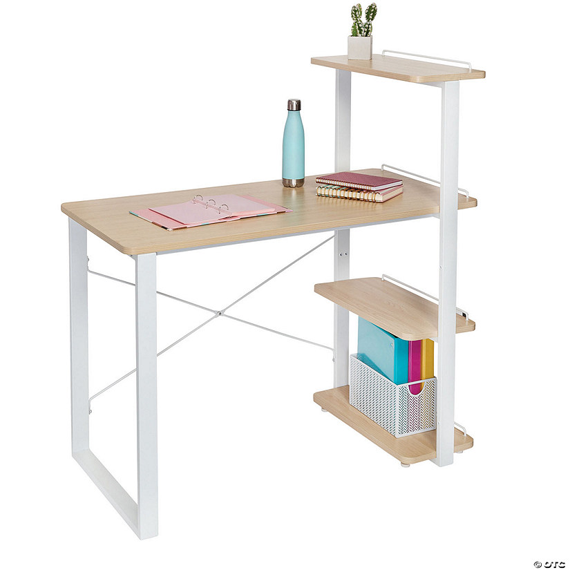 Honey-Can-Do Home Office Computer Desk with Shelves, White Image
