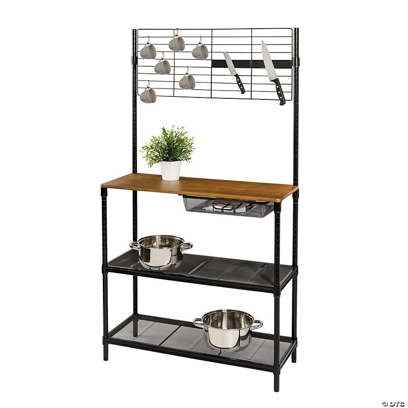 Honey Can Do Kitchen Bakers Rack Black Oriental Trading