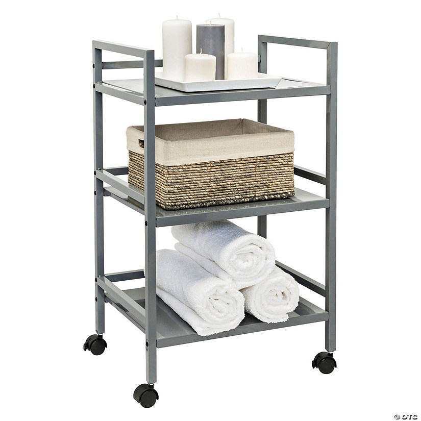 Honey-Can-Do Metal Rolling Cart - Gray Image