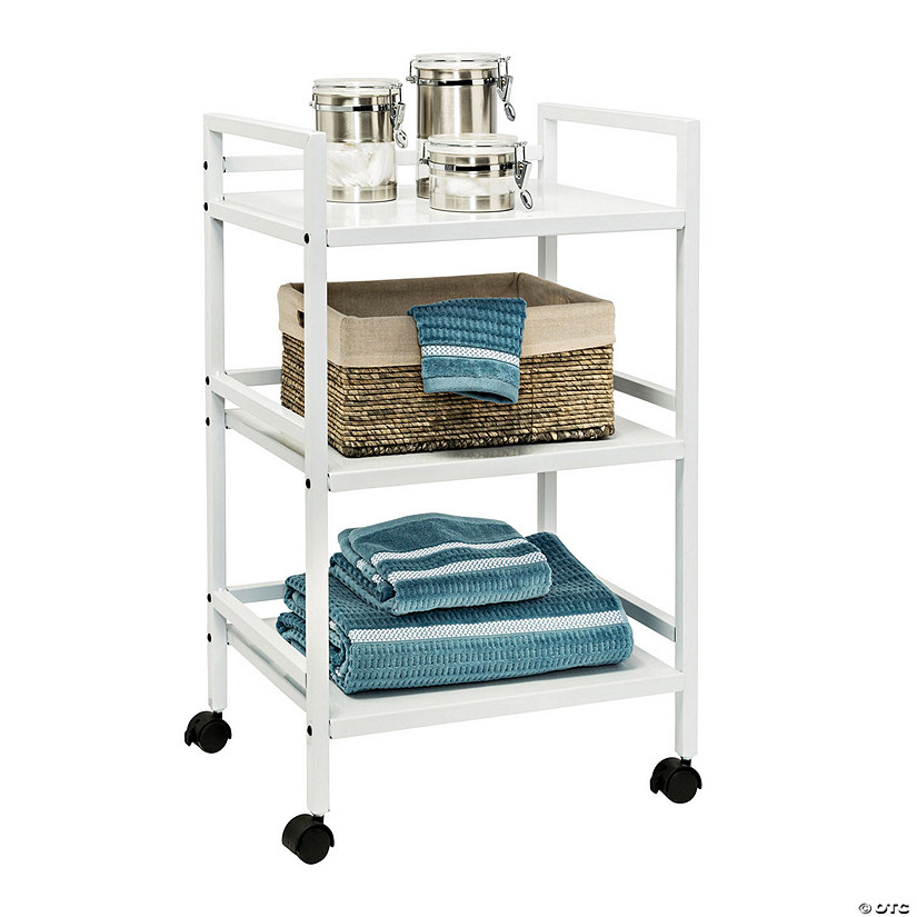 Honey-Can-Do Metal Rolling Cart - White Image