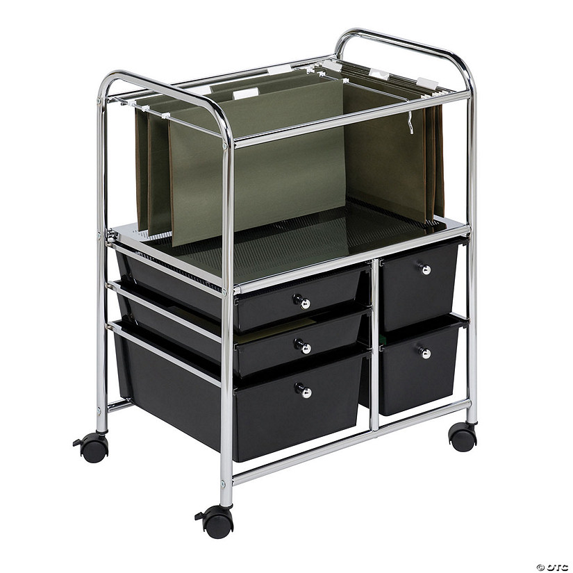Honey Can Do Rolling File Cart with Five Drawers Image