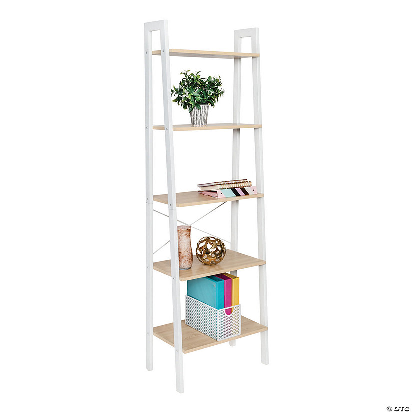 Honey-Can-Do Wood and Metal A-Frame Ladder Shelf, 5 Tiers Image