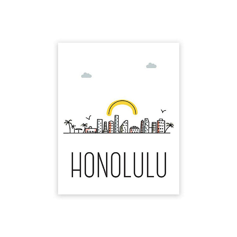 Honolulu Skyline Color 16x20in 1-Pack Image