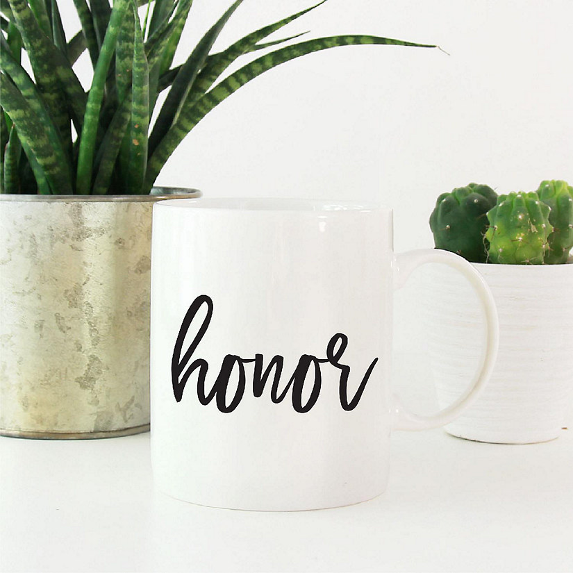 Honor Black Calligraphy Ceramic Mug Image