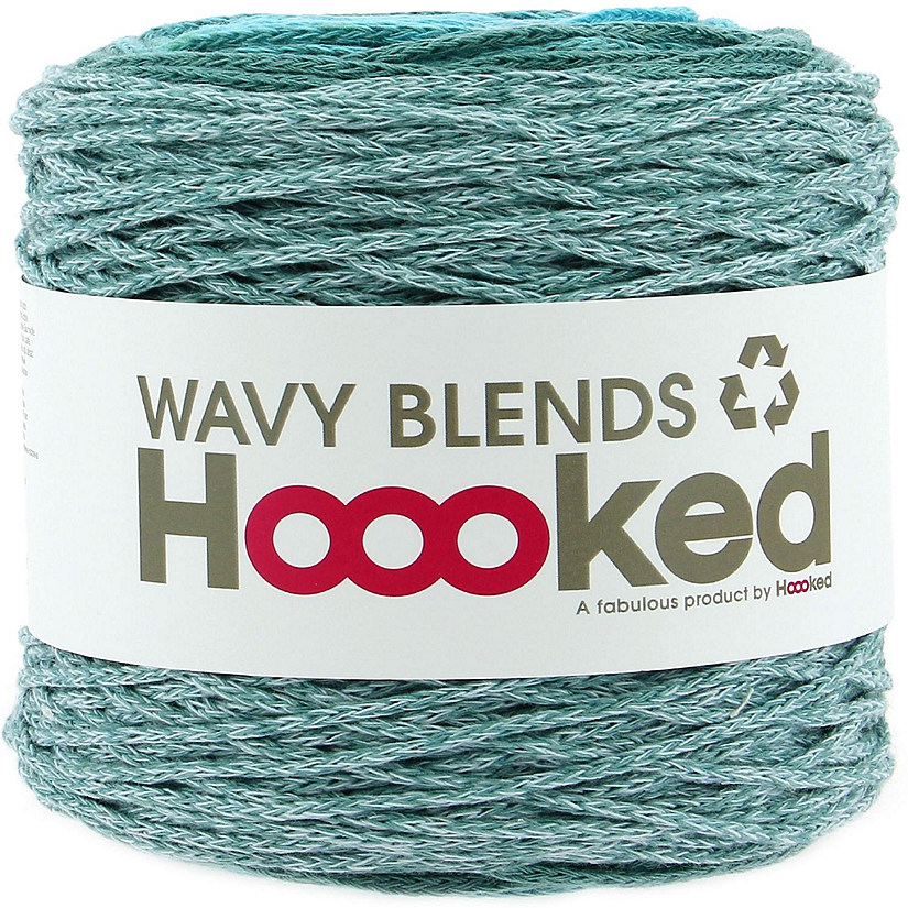 Hoooked Wavy Blends Yarn-Sea Splash Image