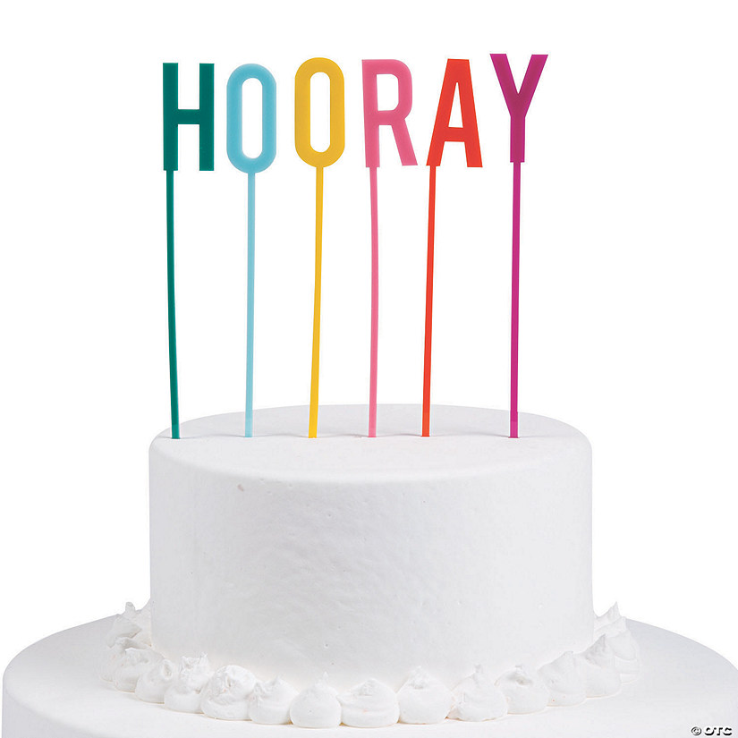 Hooray Cake Topper - 6 Pc. Image