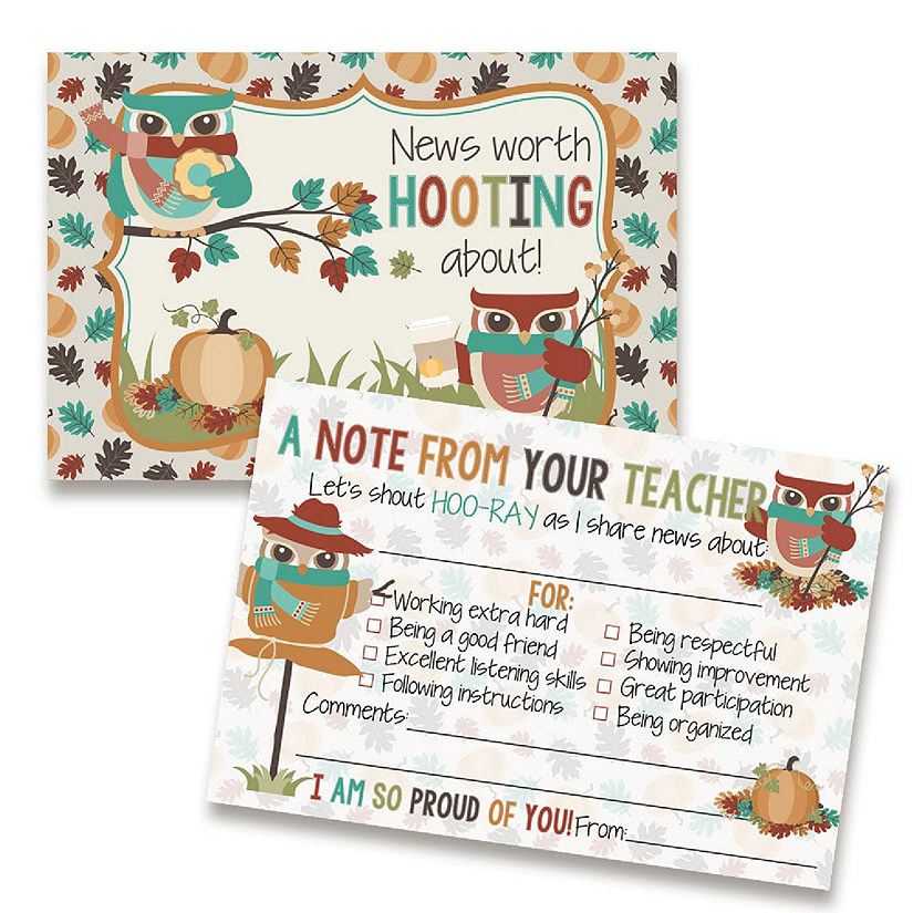 Hooting Owl Teacher Mail for Students by AmandaCreation 30ct Image