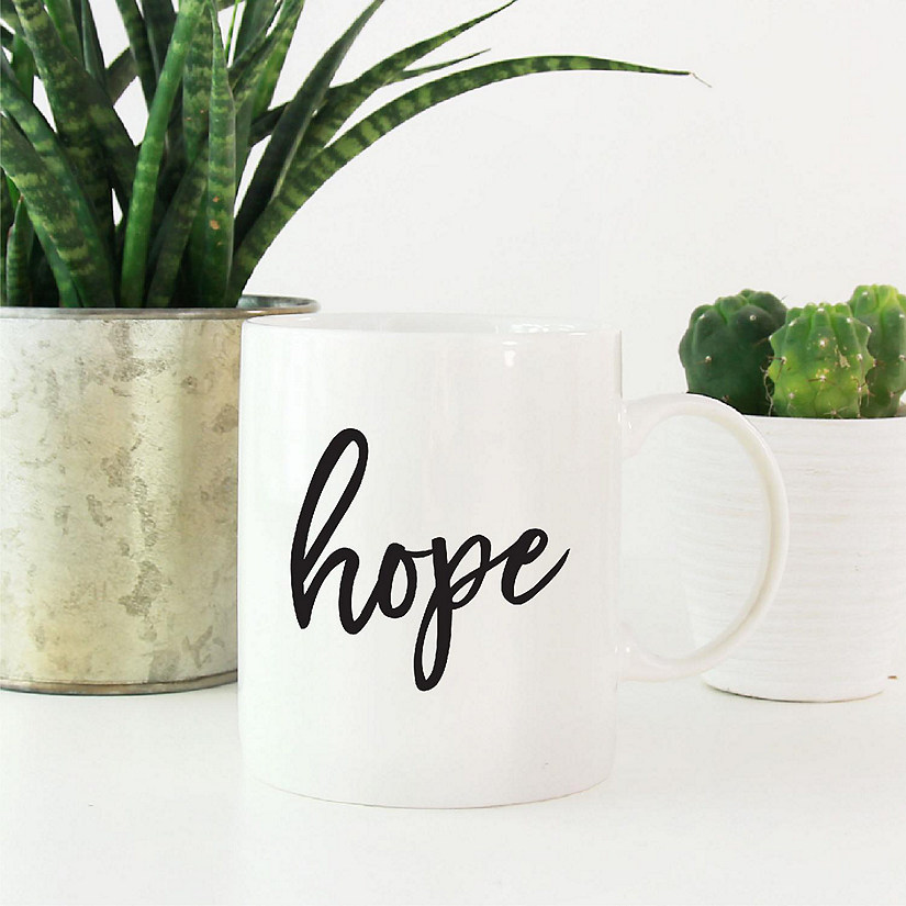 Hope Black Calligraphy Ceramic Mug Image