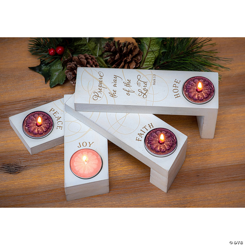 Hope, Faith, Joy & Peace Advent Tea Light Holder Image