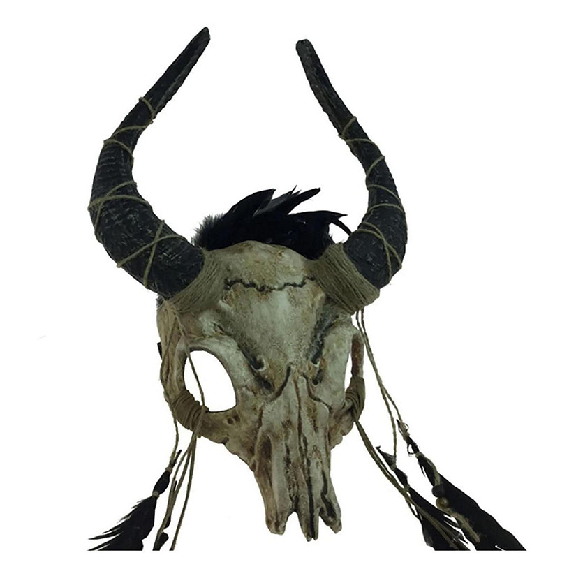 Horned Demon Animal Skull Adult Costume Mask Image