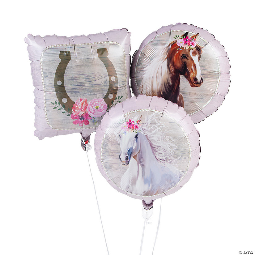 Horse Party 18" Mylar Balloons - 3 Pc. Image