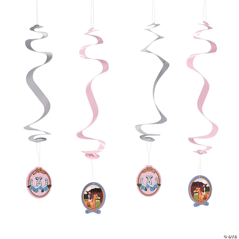 Horse Party Hanging Swirl Decorations - 12 Pc. Image