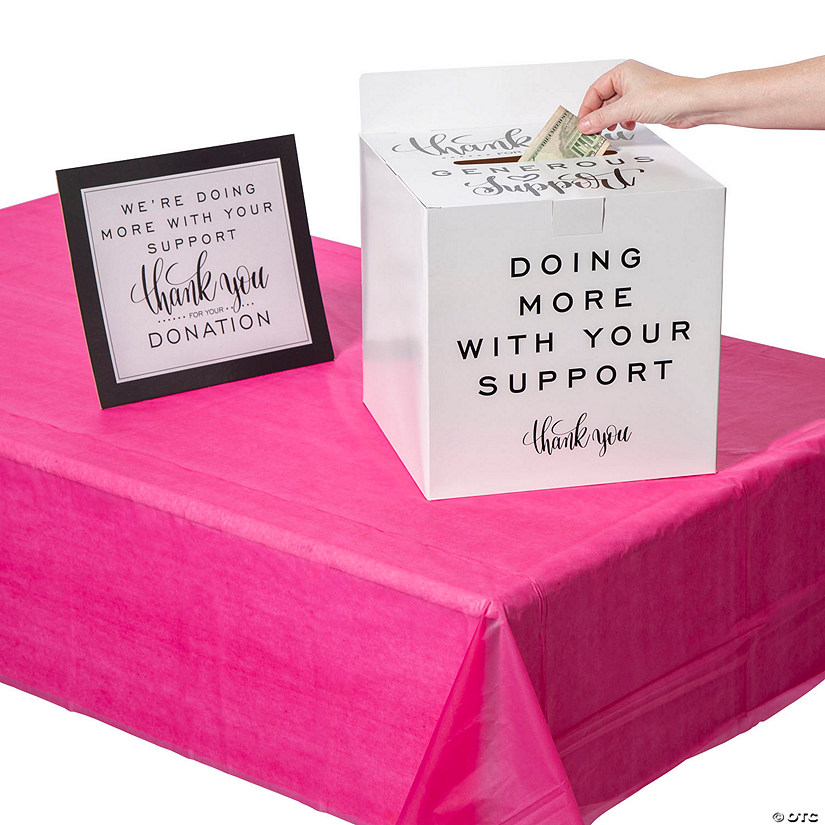 Hot Pink Awareness Table Decorating & Donation Collection Kit - 3 Pc. Image