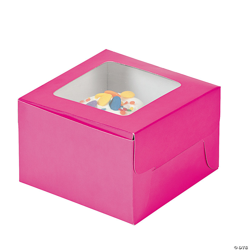 Hot Pink Cupcake Boxes - 12 Pc. Image