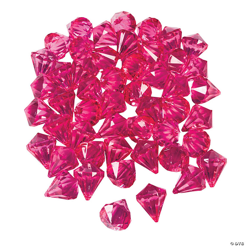 Hot Pink Diamond-Shaped Acrylic Gems - 25 Pc. Image