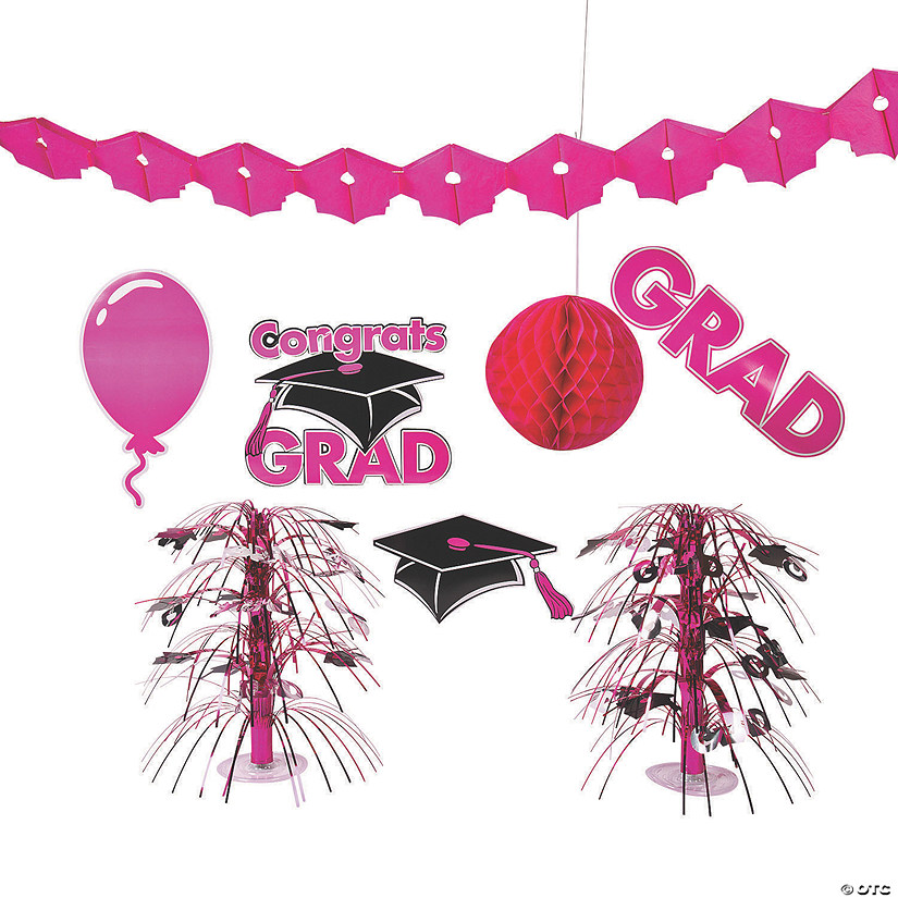 Hot Pink Graduation Decorating Kit Oriental Trading