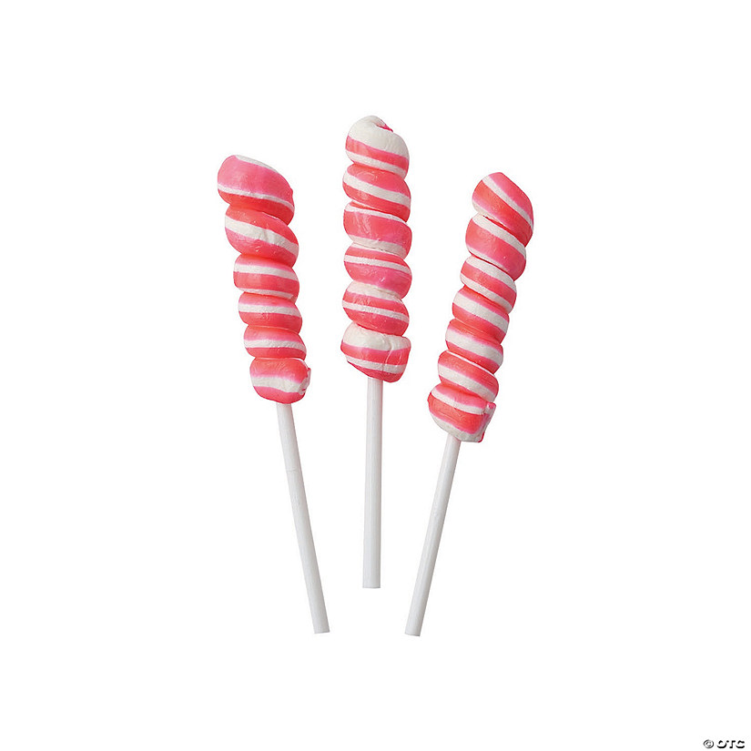 Hot Pink Mini Twisty Lollipops - 24 Pc. Image