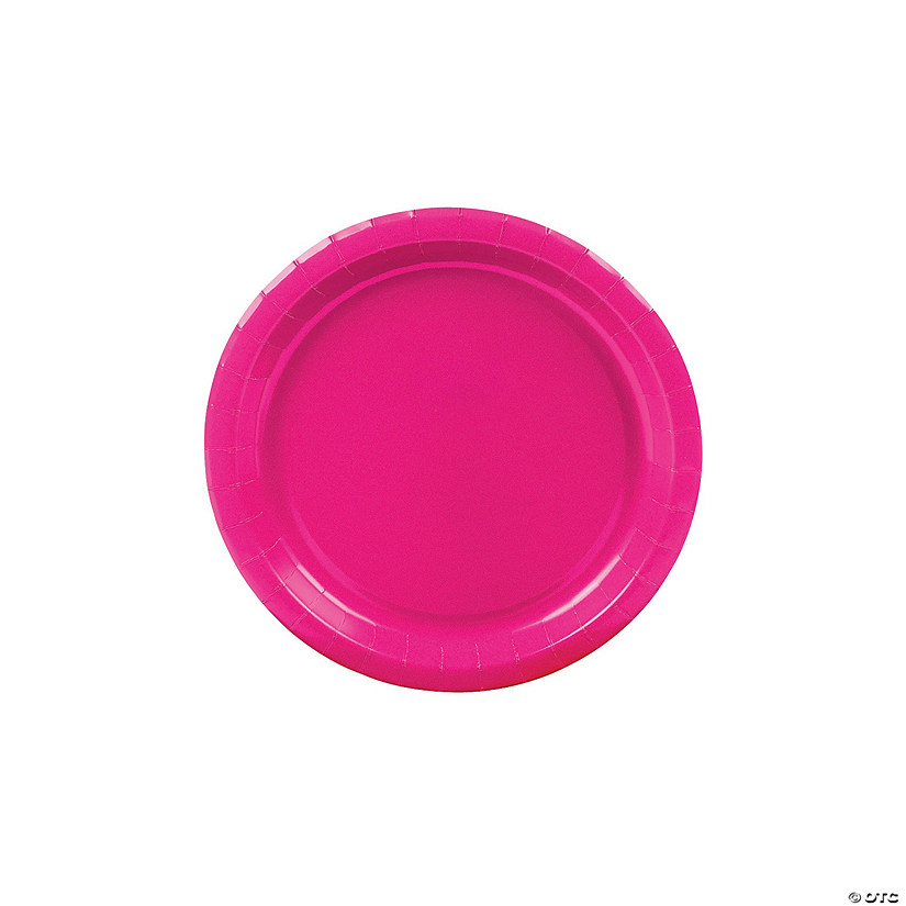 Hot Pink Paper Dessert Plates - 24 Ct. Image