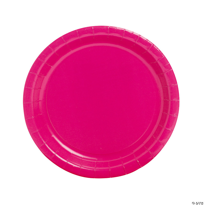Hot Pink Paper Dinner Plates - 24 Ct. Image