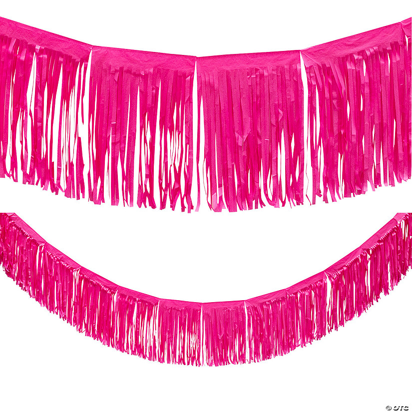 Hot Pink Tissue Paper Fringe Garland Image