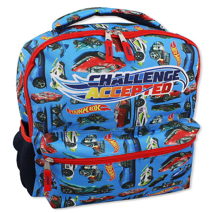 Hot Wheels Race Car Boys 16 Inch School Backpack (One Size, Blue) Image