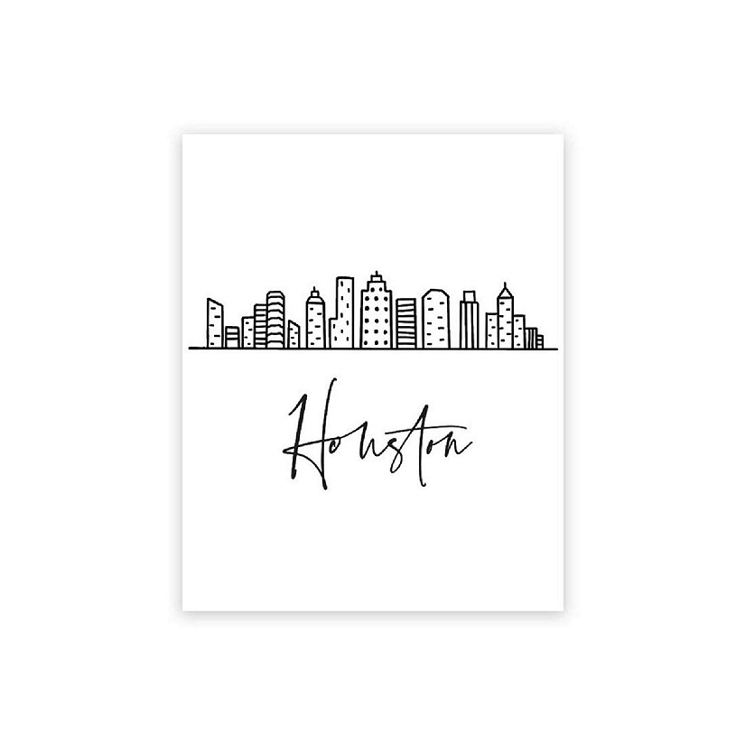 Houston Skyline BW 16x20in 1-Pack Image