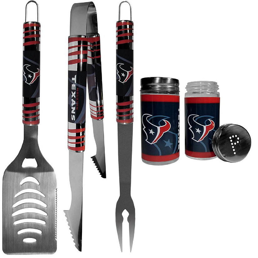 Houston Texans 3 PC Tailgater BBQ Set and Salt and Pepper Shaker Set