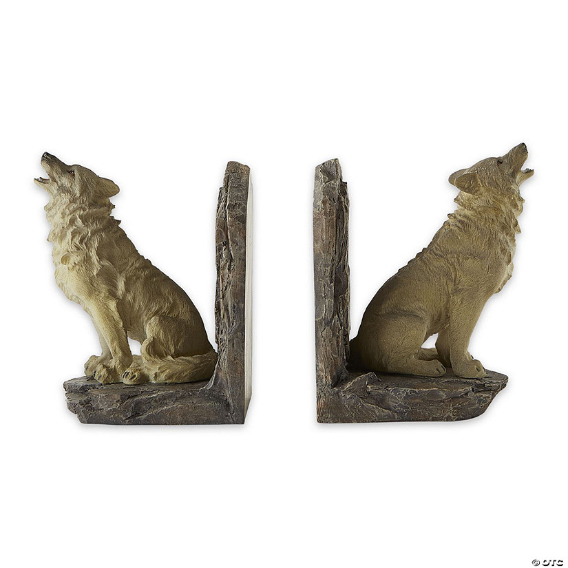 Howling Wolf Bookends 3.5X4X5.5" Image