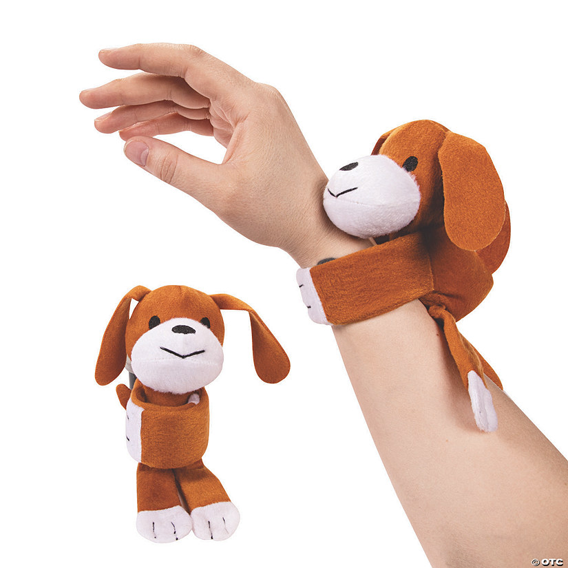 Hugging Stuffed Dog Slap Bracelets - 12 Pc. Image