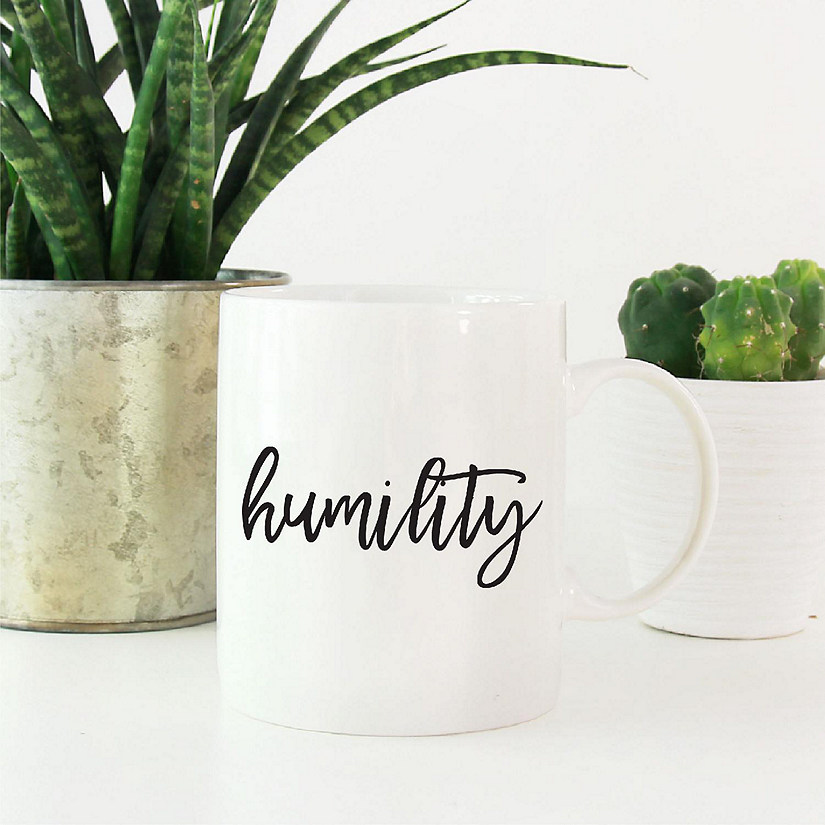 Humility Black Calligraphy Ceramic Mug Image