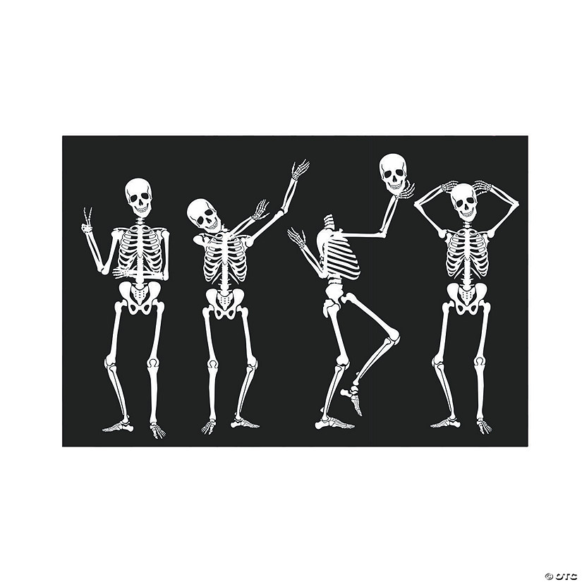 Humorous Skeletons Backdrop Halloween Decoration - 3 Pc. Image