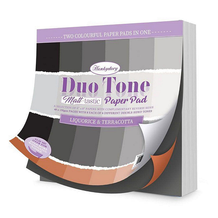 Hunkydory Crafts Duo Tone Paper Pad  Liquorice  Terracotta Image