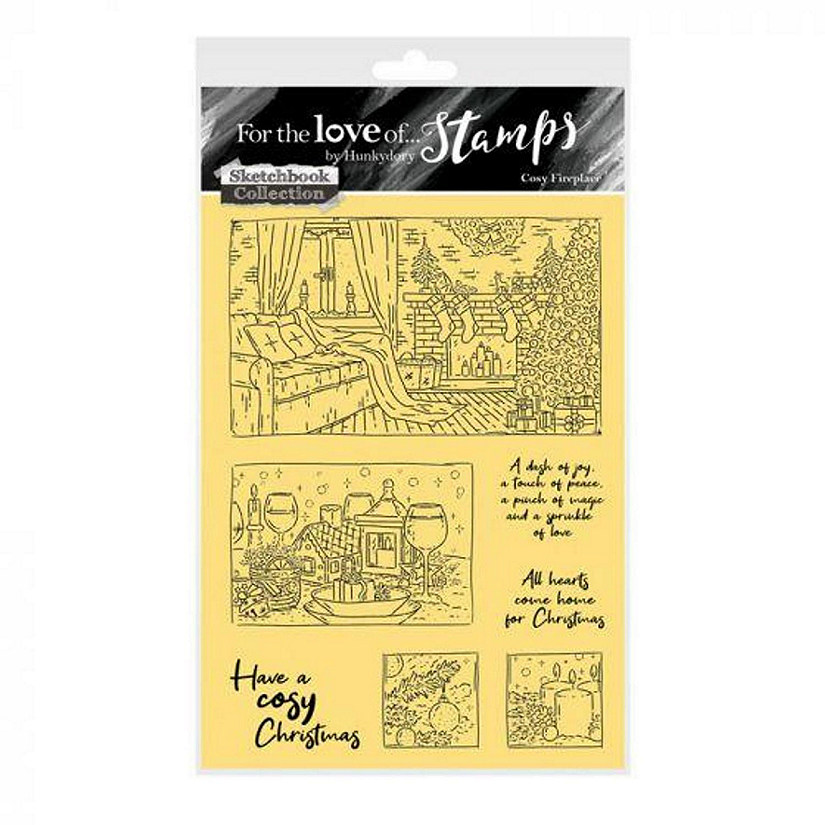Hunkydory Crafts For The Love Of Stamps  Cosy Fireplace A6 Stamp Set Image