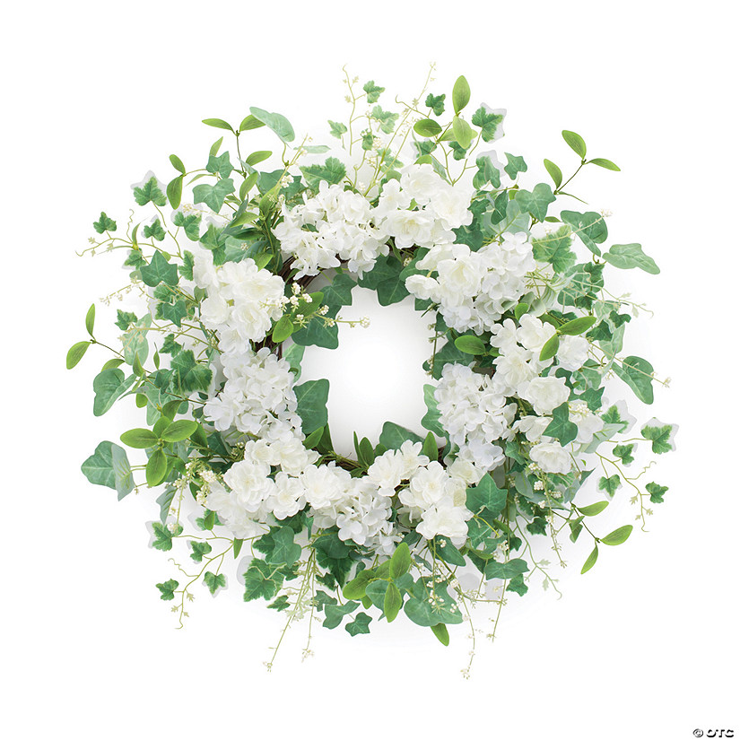Hydrangea And Ivy Wreath 21.5"D Polyester Image