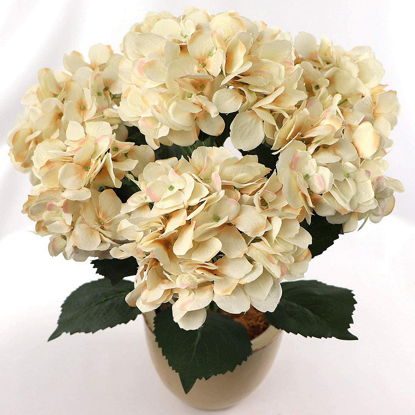 Hydrangea Silk Flower Bush, Seven Heads Per Bush, UV Resistant, Indoor, Outdoor Silk Plant, Adjustable Stem 1pc Image
