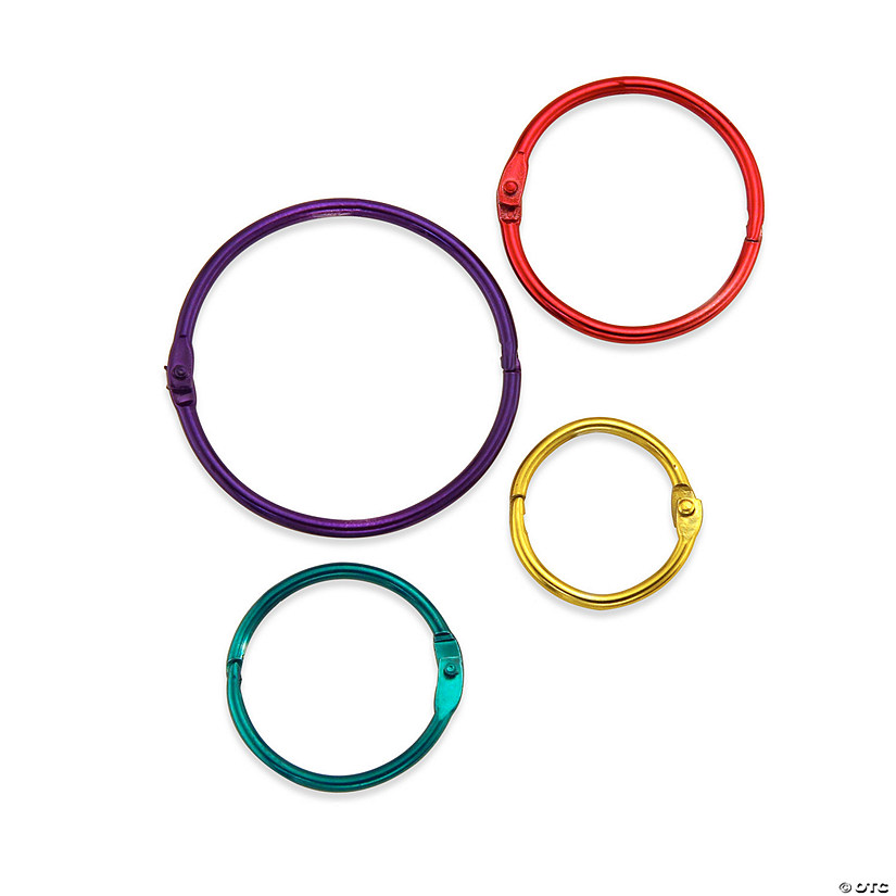 Hygloss Assorted Metallic Book Rings, 36 Per Pack, 2 Packs Image