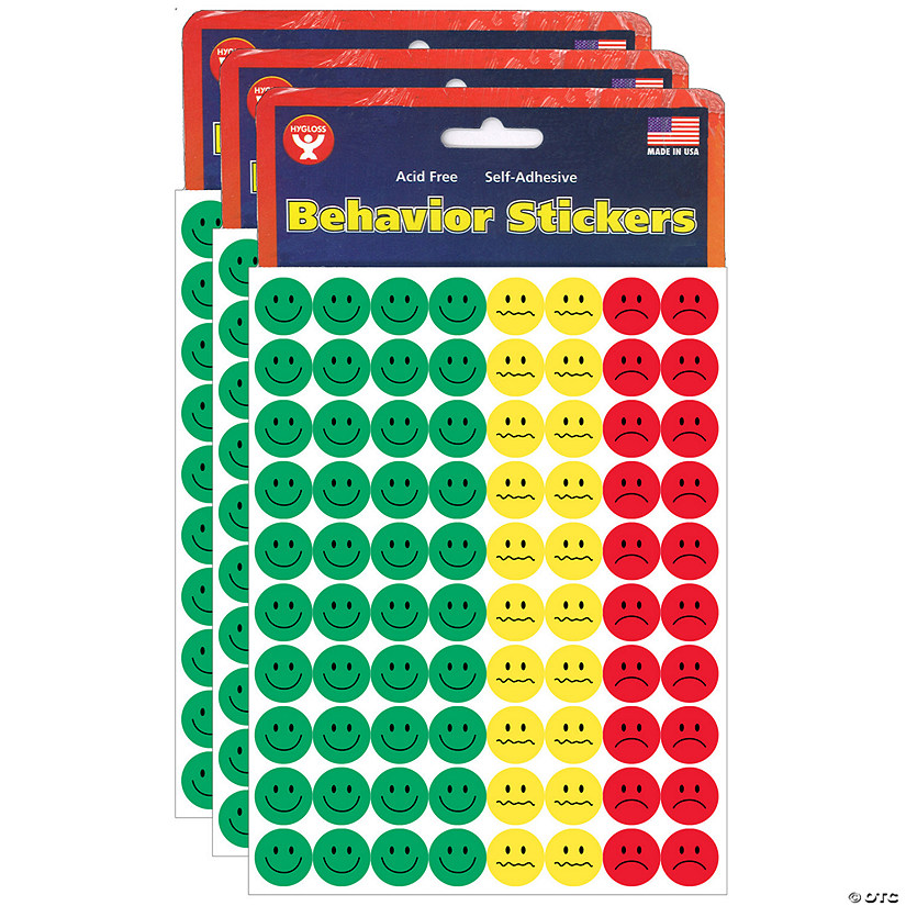 Hygloss Behavior Stickers, 0.5", 1,200 Per Pack, 3 Packs Image