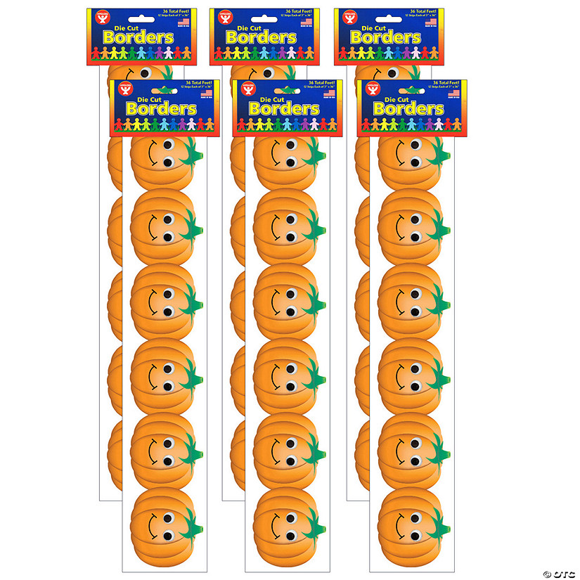 Hygloss Classroom Border - Happy Pumpkins, 36 Feet Per Pack, 6 Packs Image