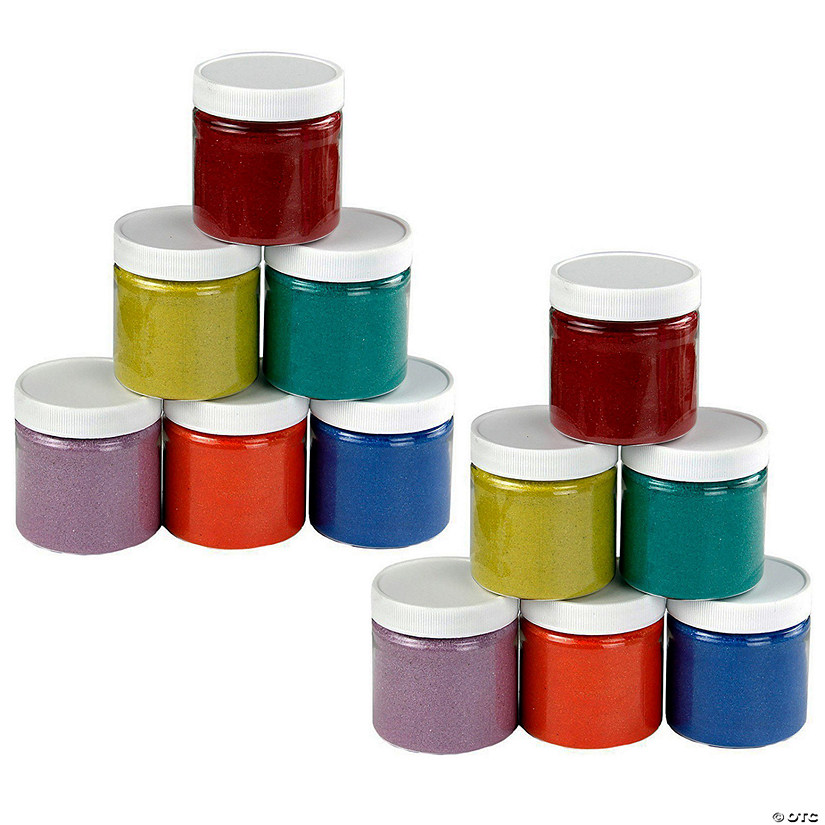 Hygloss Colored Sand, 6 oz. Jars, 6 Colors Per Pack, 2 Packs Image