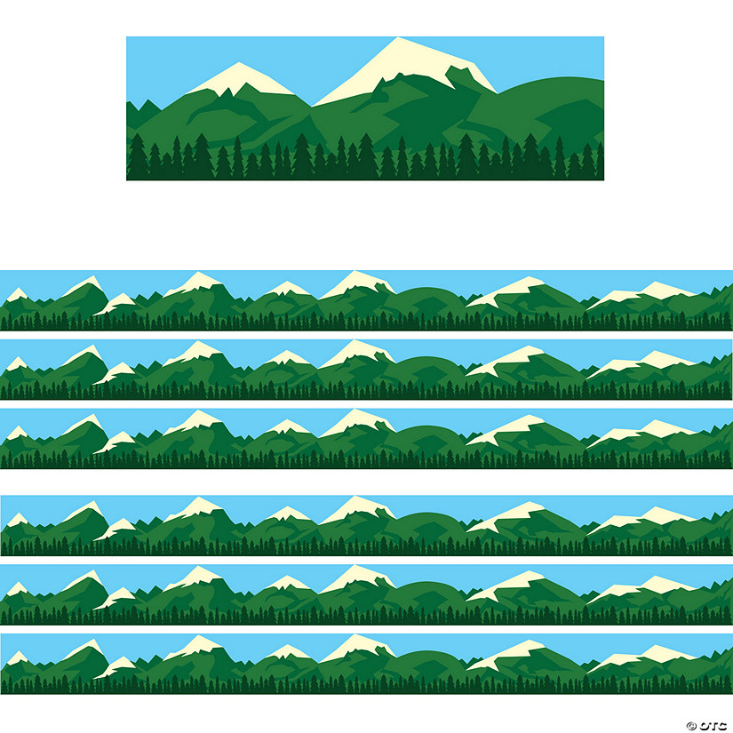 Hygloss Mountain Border, 12 Strips/36 Feet Per Pack, 6 Packs