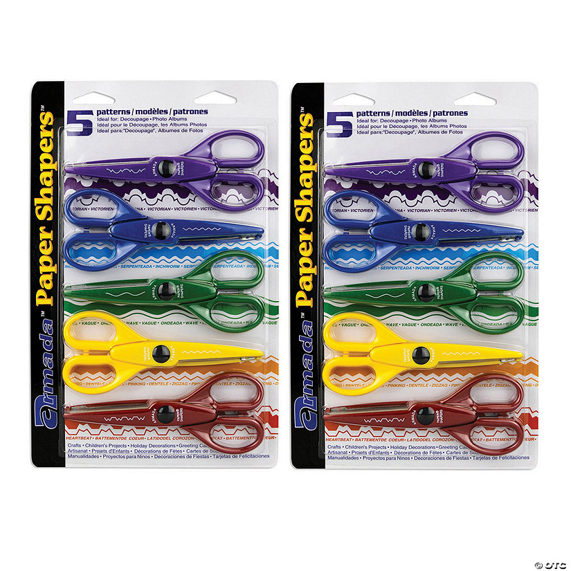 Hygloss Paper Shapers&#174; Decorative Scissors Set 1, 5 Per Set, 2 Sets Image