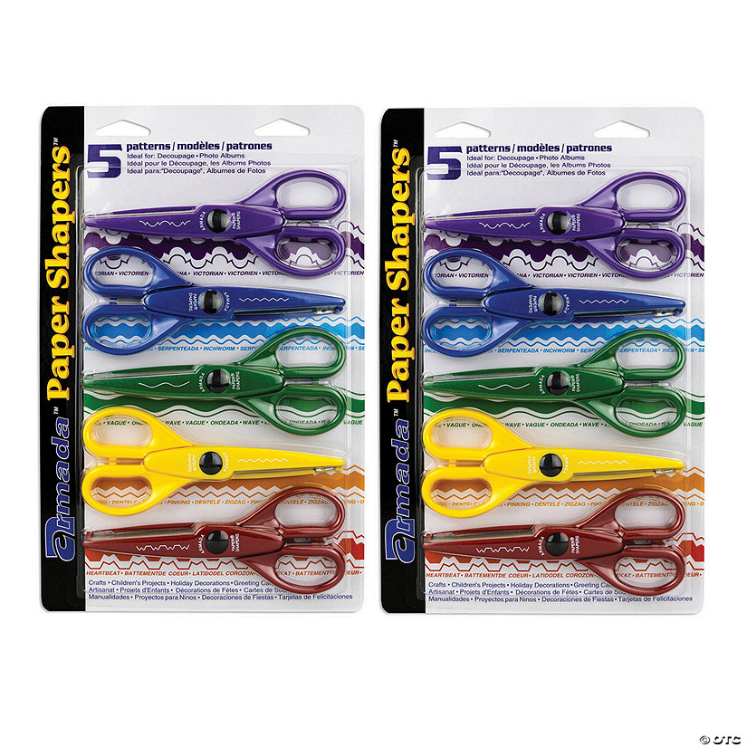 Hygloss Paper Shapers&amp;#174; Decorative Scissors Set 1, 5 Per Set, 2 Sets Image