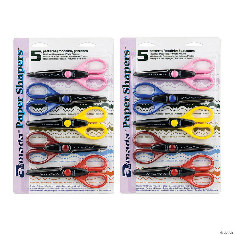 Hygloss Paper Shapers&amp;#174; Decorative Scissors Set 2, 5 Per Set, 2 Sets Image