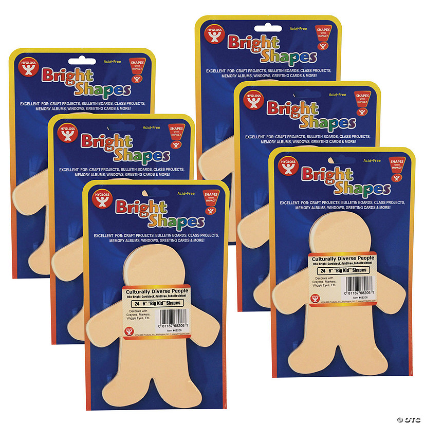 Hygloss Rainbow Brights&#8482; Family Cut-Outs, 6" Big Kid, 24 Per Pack, 6 Packs Image