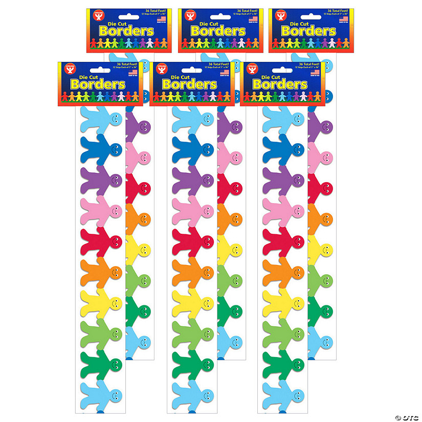 Hygloss Rainbow Kids Mighty Brights Border, 36 Feet Per Pack, 6 Packs Image