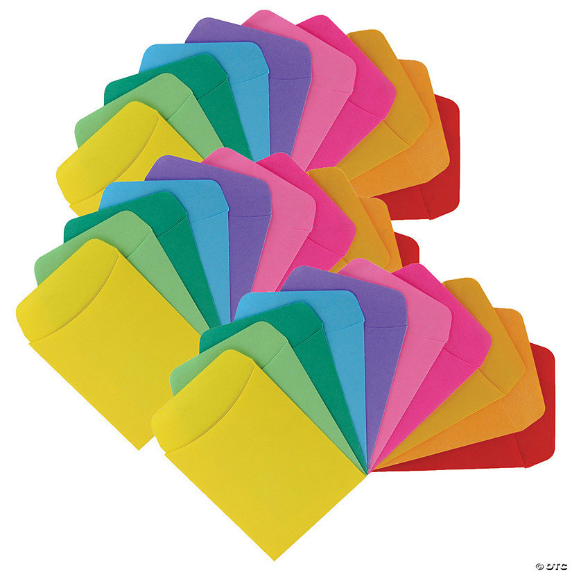 Hygloss Self-Adhesive Library Pockets, 3.5" x 4.875", 10 Colors, 30 Per Pack, 3 Packs Image