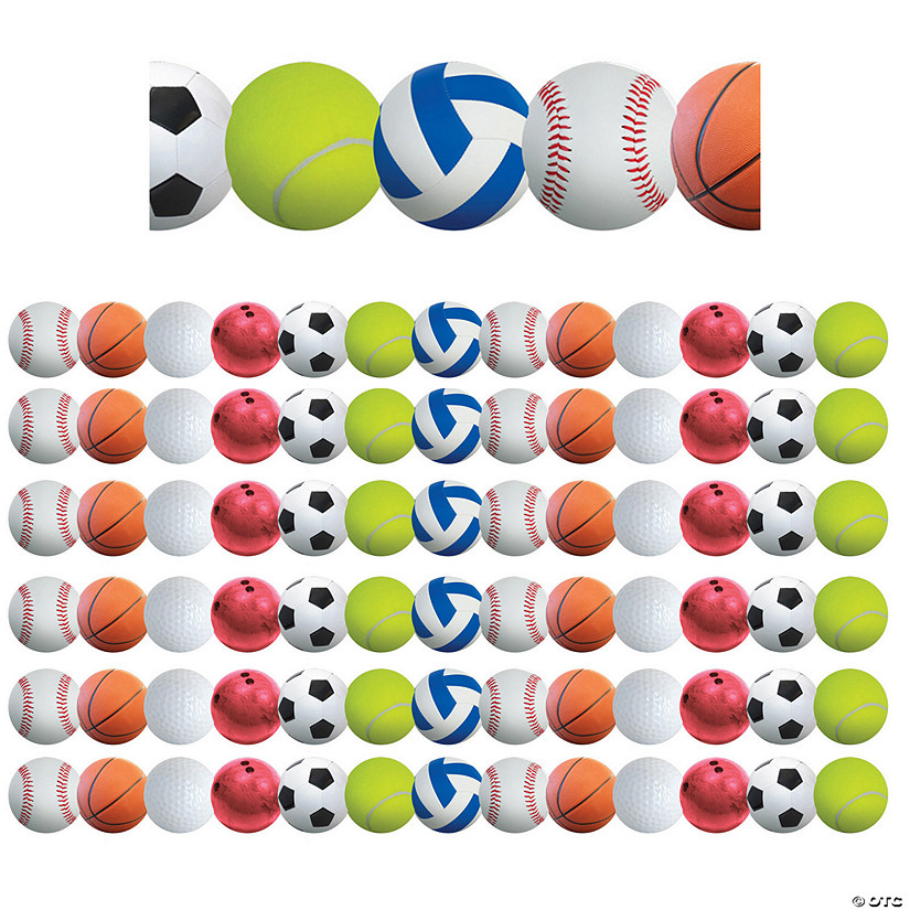 Hygloss Sports Balls Border, 36 Feet Per Pack, 6 Packs Image