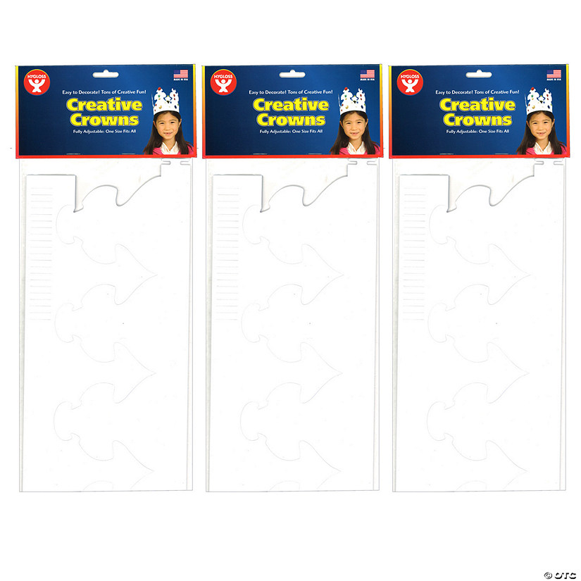 Hygloss White Crowns, 24 Per Pack, 3 Packs Image