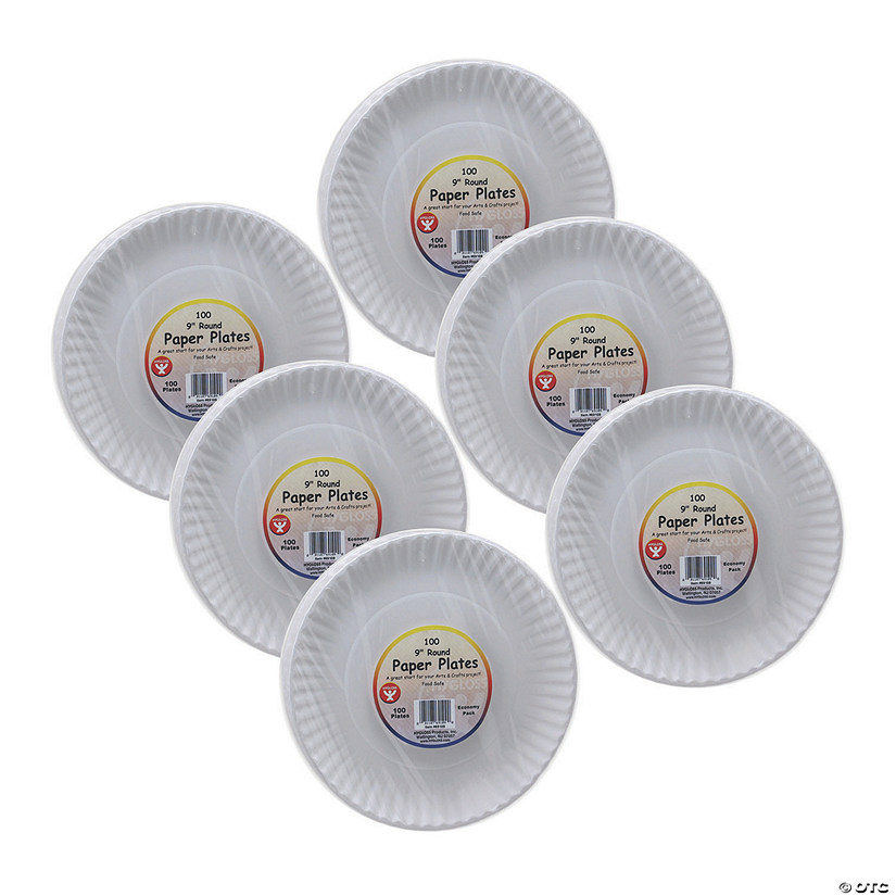 Hygloss White Paper Plates, 9-Inch, 600 count Image